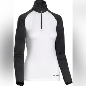 NWT Atomic White & Black Snowcloud Fleece Zip-Neck Jacket
